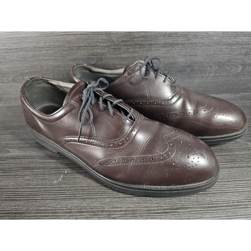 RED WING Brown Leather Wingtip Shoes Safety Toe MENS 12 USA Lace Up 2413-05
